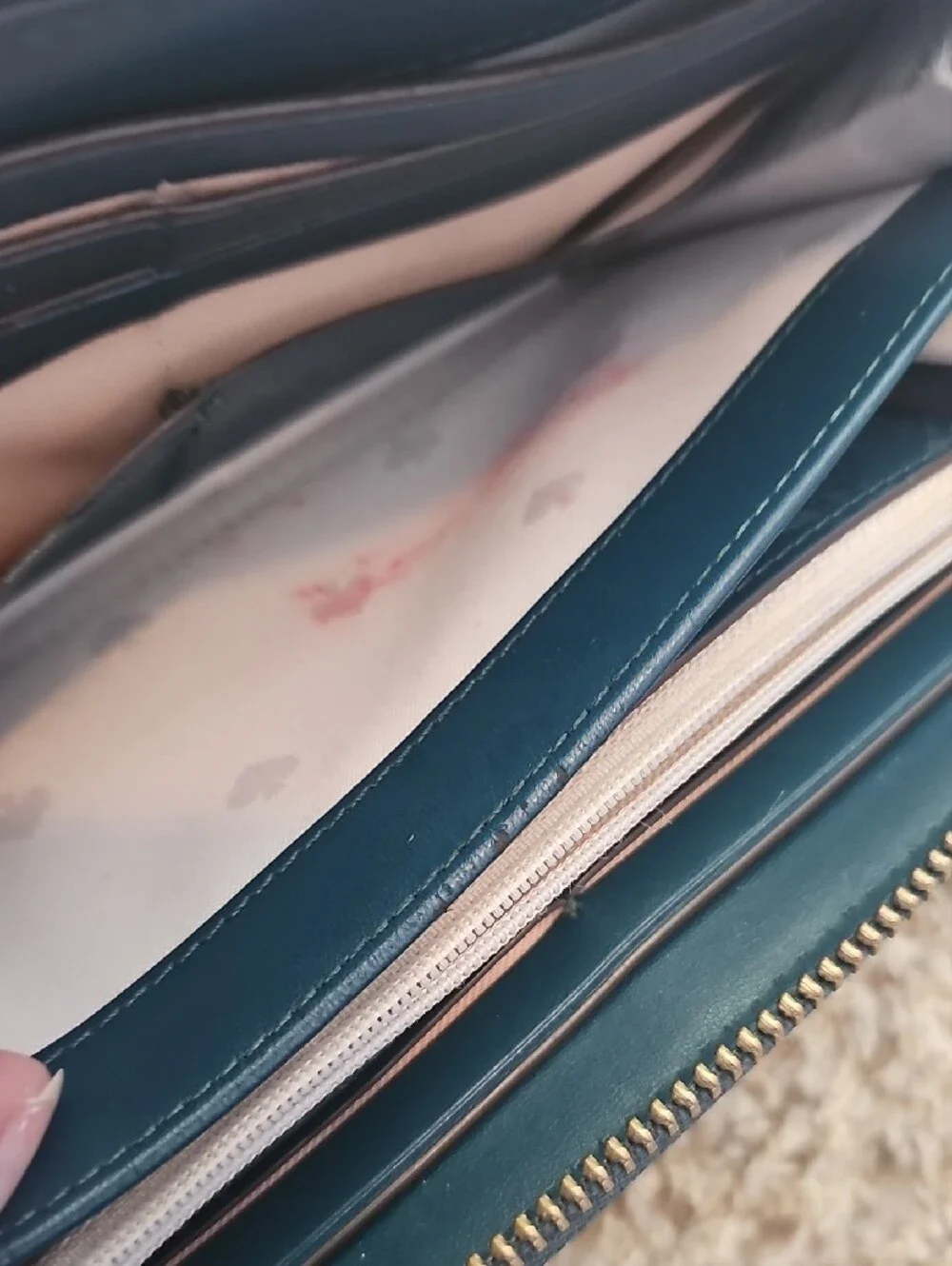 kate spade Two-Tone Teal and Light Blue Zip Wallet